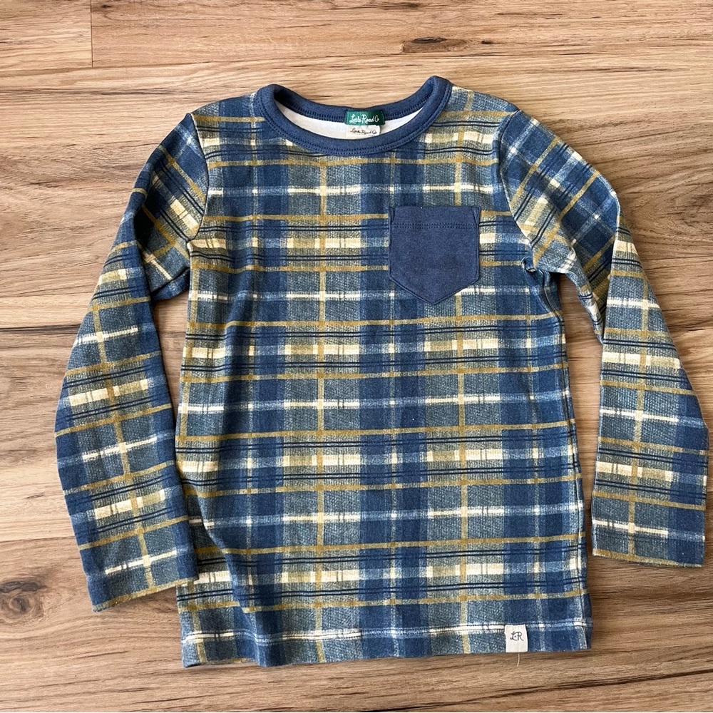 Little Road Co Plaid Long Sleeve Pocket Tee